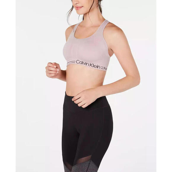 Calvin Klein Performance  Medium Impact Sports Bra Metallic Purple XS - Picture 2 of 6